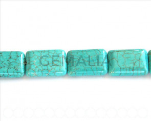 Turquoise. dyed. Rectangle, 25x18x7mm. 16-Inch Strand.