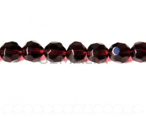 Glass beads, 12mm faceted round. purple. 13-14inch strand.