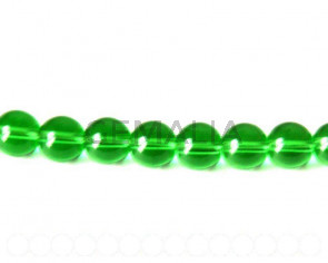 Glass beads. Round, 10mm. Emerald. 13-14-Inch Strand.