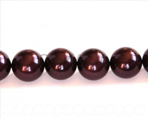 Shell pearl, 16mm round. Purple. Inn. 1mm. 16-inch strand.