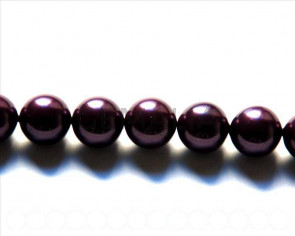 Shell pearl, 12mm round. Violet. Inn. 1mm. 16-inch strand.