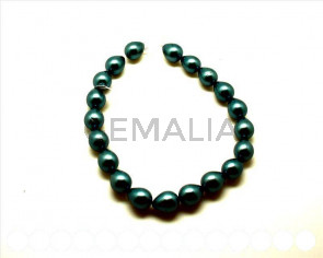 Shell. Teardrop, 20x16mm. Sea green.Hole:1mm.16-Inch Strand.