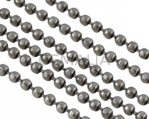 Ball Chain brass 1x1mm. Silver. Top Quality