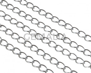Brass chain 3.5x5mm. Silver