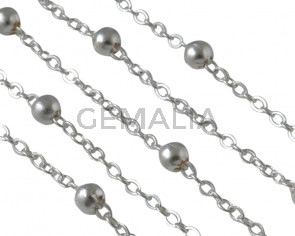 Ball chain Brass 4mm. Shiny Silver