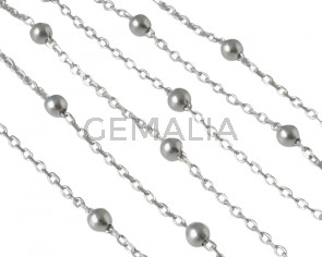 Ball chain Brass 3.5mm. Shiny Silver