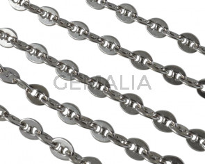 Brass chain connectors 7x5.2mm. Silver.