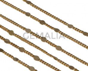 Brass chain coins 2mm. 18Kt Gold plated.