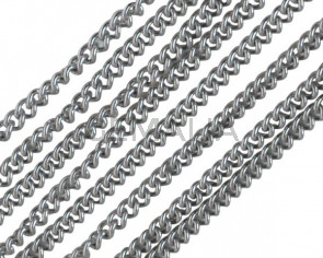 Stainless steel 316. Chain. 2.8x2.2x0.6mm. Silver.