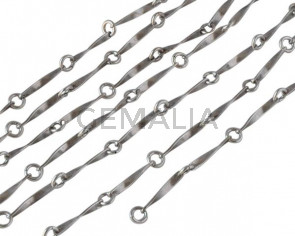 Brass chain 12x2.5mm. Silver