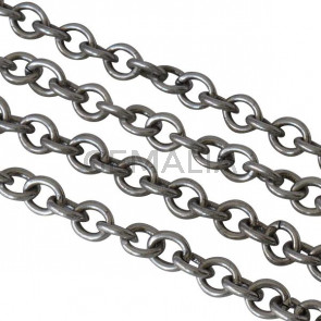 Brass chain oval 10x9mm. Silver