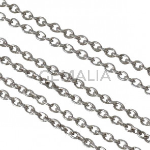 Brass chain oval 3.5x2mm. Silver