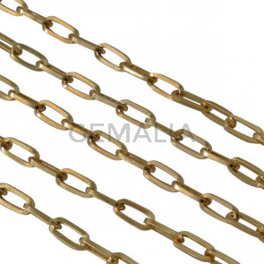Brass chain oval 12x6mm. Gold
