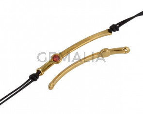 SWAROVSKI and metal connector. 43x5mm. Gold-Padparascha. Inn.1.5mm