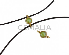 Swarovski and metal connector 10x5mm. Gold-Lime.Inn.2m