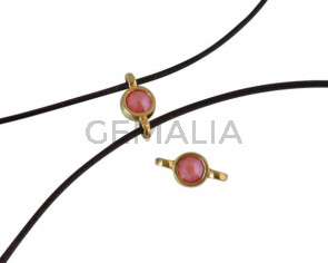 Swarovski and metal connector 10x5mm. Gold-Light Coral.Inn.2m