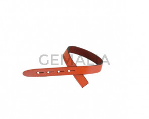 Leather cord strand for buckle clasp 230x10mm. Orange-black edges. Best Quality