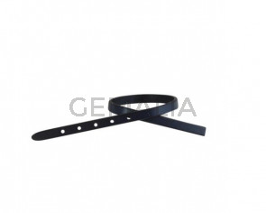 Leather cord strand for buckle clasp 230x6mm. Navy Blue-black edges. Best Quality