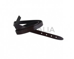 Leather cord strand for buckle clasp 590x10mm. Dark Brown-black edges. Best Quality