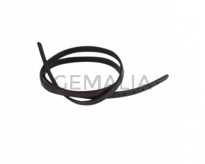 Leather cord strand for buckle clasp 590x6mm.Dark Brown -black edges. Best Quality