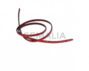 Leather cord strand for buckle clasp 590x5mm. Red-black edges. Best Quality