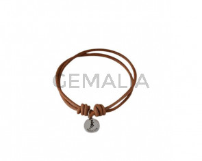 Running bracelet with 2mm leather. Adjustable.Natural.Best Quality